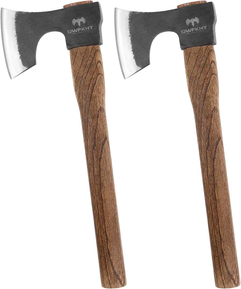 DWFKHT 16.5" Throwing Axe, 2 Pack Throwing Axe Set with 1065 High Carbon Steel & Beech Wood Handle, Perfect for Axe Throwing Games, Competition and Recreation, Ideal Gift for Men (Black) - Image 1